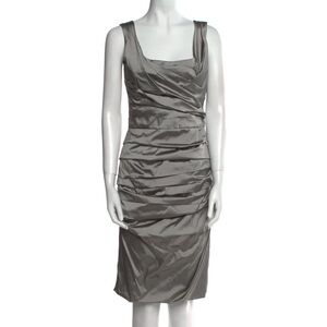 Dolce & Gabbana Ruched Silk Cocktail Dress